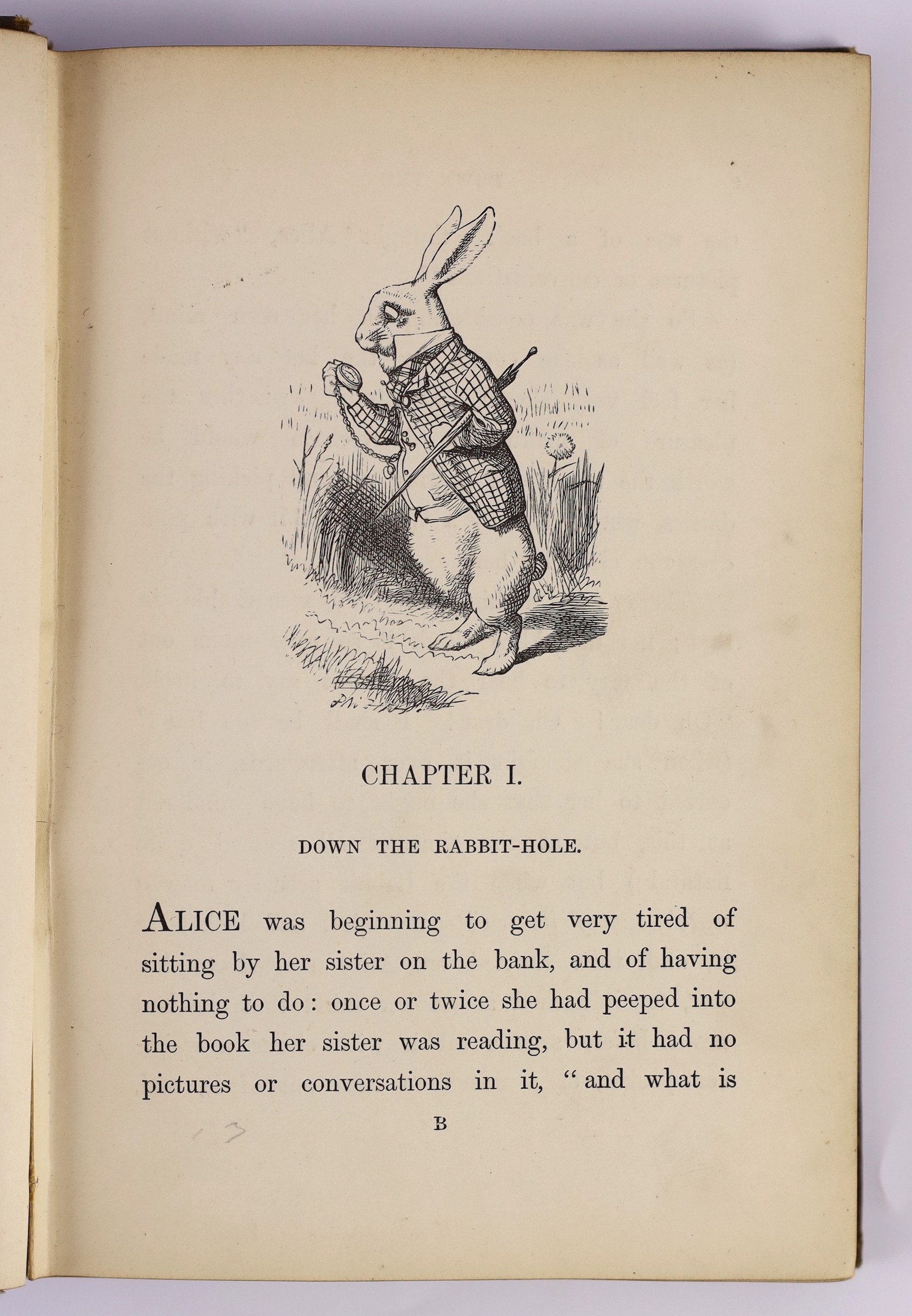 Dodgson, Charles Lutwidge - Alice’s Adventures in Wonderland, 25th thousand, illustrated by John Tenniel, advertisement leaf at end, 8vo, original cloth gilt, spine torn, Macmillan and Co., London, 1870